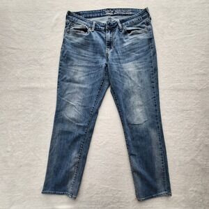 Levi Signature Jeans Womens 34W 27L Blue Mid Rise Slim Cuffed‎ Ankle Denim Pants